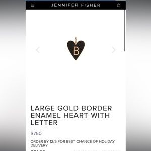 Jennifer Fisher ‘K’ Heart Necklace